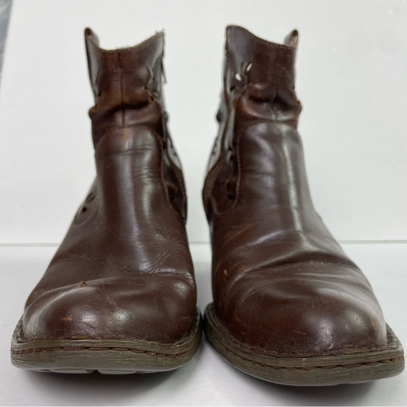 Born Ivy Brown Leather Daisy Cutout Heeled Western Boot - Picture 6 of 17